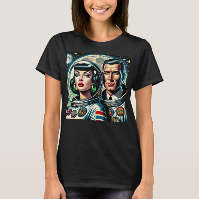 Retro Space Astronauts T-Shirt (Vorderseite)
