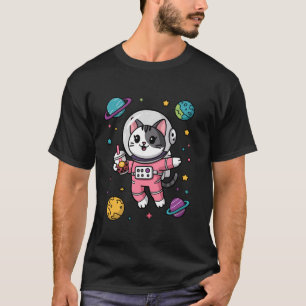 Retro Space Cat Stars und Galaxien Bubble Tee Astr