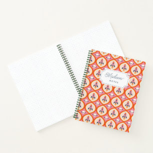 Retro Space Exploration - orange und rosa Raketen Notizbuch