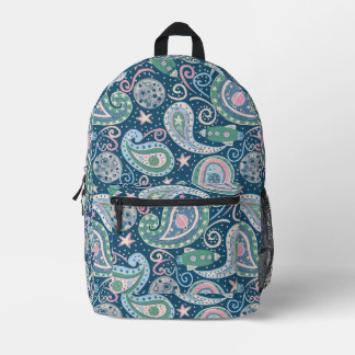 Retro Space Galaxy Bedruckter Rucksack
