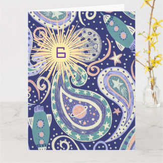 Retro Space Galaxy Geburtstagkarte Karte