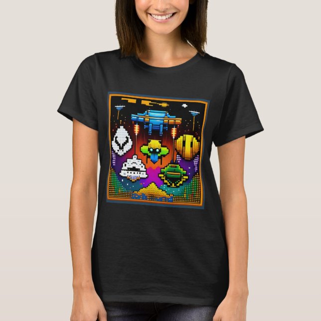 Retro Space Invaders T - Shirt (Vorderseite)