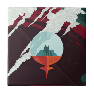 Retro Space Poster Cassini Mission to Saturn Fliese