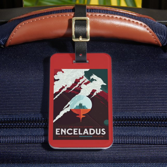 Retro Space Poster Cassini Mission to Saturn Gepäckanhänger (Vorderseite Insitu 2)