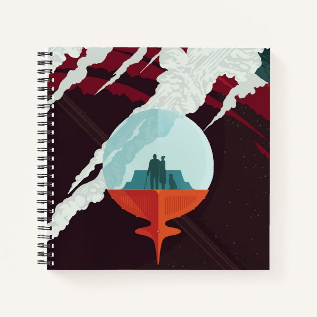 Retro Space Poster Cassini Mission to Saturn Notizbuch (Vorderseite)