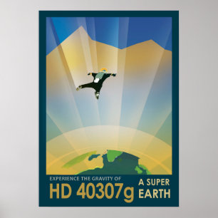 Retro Space Poster - die Schwerkraft einer Super E