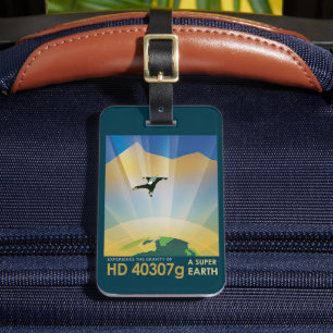 Retro Space Poster - die Schwerkraft einer Super E Gepäckanhänger