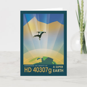 Retro Space Poster - die Schwerkraft einer Super E Karte