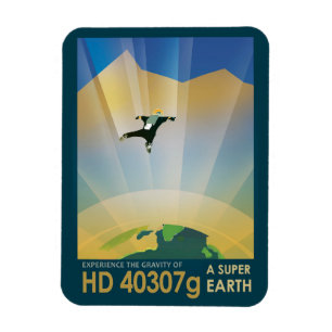 Retro Space Poster - die Schwerkraft einer Super E Magnet
