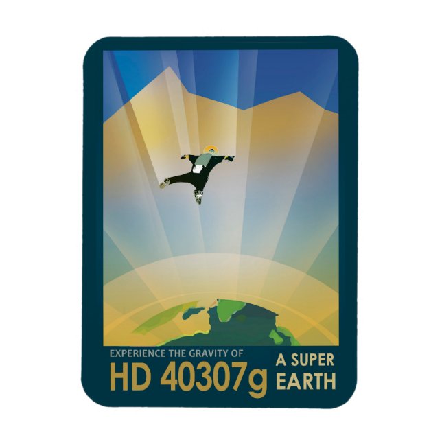 Retro Space Poster - die Schwerkraft einer Super E Magnet (Vertikal)