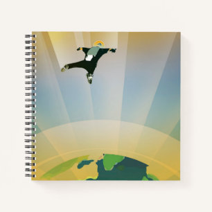 Retro Space Poster - die Schwerkraft einer Super E Notizbuch