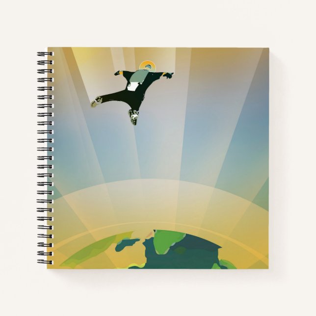 Retro Space Poster - die Schwerkraft einer Super E Notizbuch (Vorderseite)