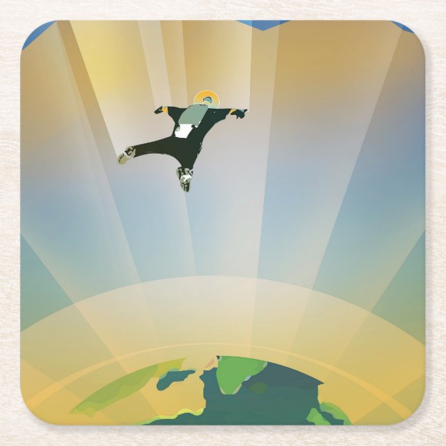 Retro Space Poster - die Schwerkraft einer Super E Rechteckiger Pappuntersetzer (Vorderseite)