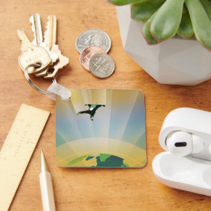 Retro Space Poster - die Schwerkraft einer Super E Schlüsselanhänger