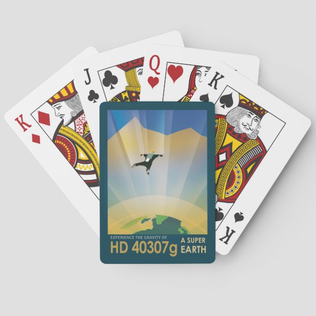 Retro Space Poster - die Schwerkraft einer Super E Spielkarten (Rückseite)