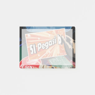 Retro Space Poster-Exoplanet Discovery 51 Pegasi B Post-it Klebezettel