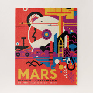 Retro Space Poster - Mars Exploration Program. Puzzle