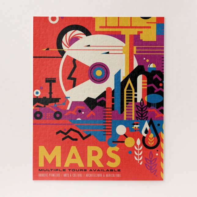 Retro Space Poster - Mars Exploration Program. Puzzle (Vertikal)