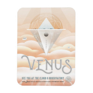 Retro Space Poster Observatory im Sonnensystem Magnet