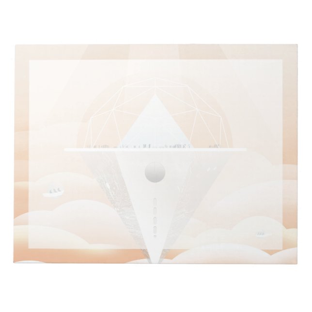 Retro Space Poster Observatory im Sonnensystem Notizblock (Vorderseite)