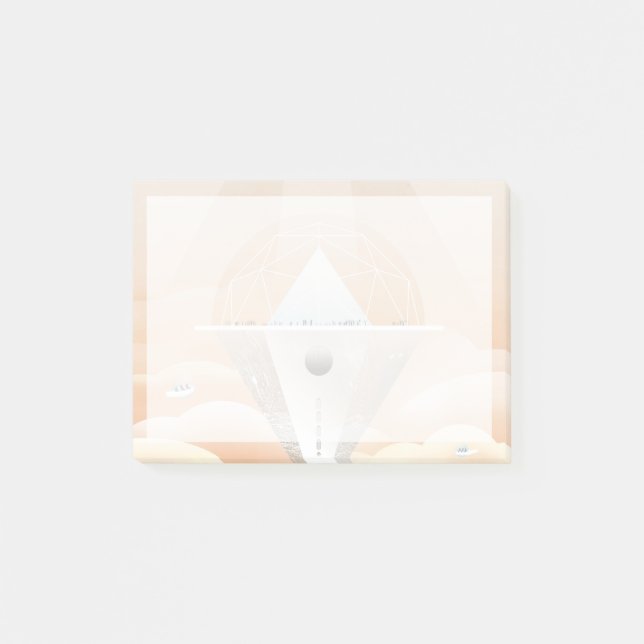 Retro Space Poster Observatory im Sonnensystem Post-it Klebezettel (Vorderseite)