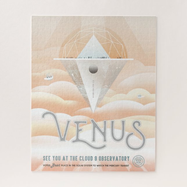 Retro Space Poster Observatory im Sonnensystem Puzzle (Vertikal)