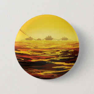 Retro Space Poster-Saturns Größter Mond, Titan. Button