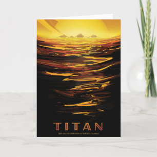 Retro Space Poster-Saturns Größter Mond, Titan. Karte