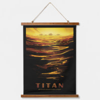 Retro Space Poster-Saturns Größter Mond, Titan.