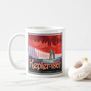 Retro Space Poster von Kepler-186f. Kaffeetasse