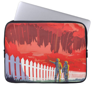 Retro Space Poster von Kepler-186f. Laptopschutzhülle