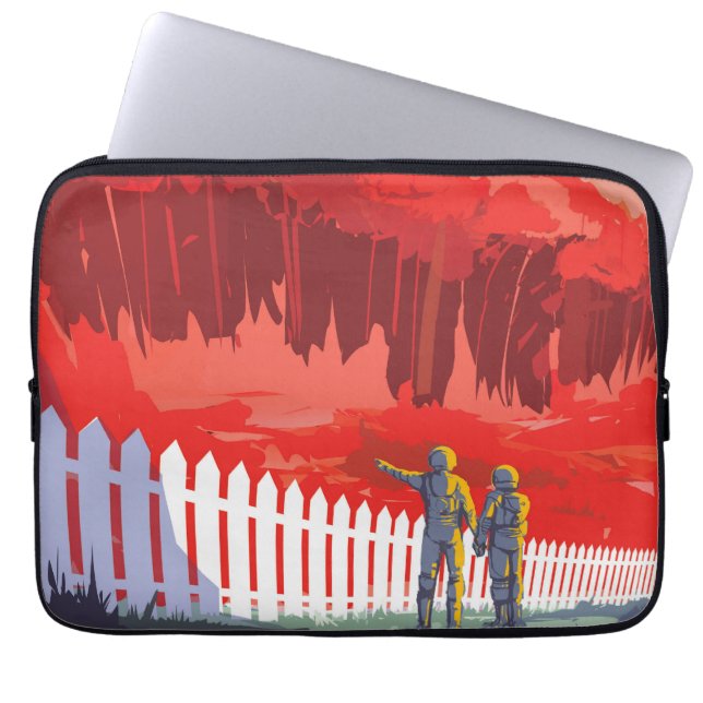 Retro Space Poster von Kepler-186f. Laptopschutzhülle (Vorderseite)