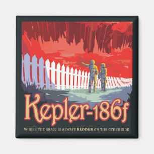Retro Space Poster von Kepler-186f. Magnet