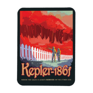 Retro Space Poster von Kepler-186f. Magnet