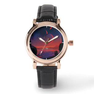 Retro Space Poster - Zuschauer beobachten Trappist Armbanduhr