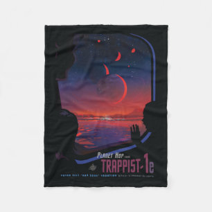 Retro Space Poster - Zuschauer beobachten Trappist Fleecedecke