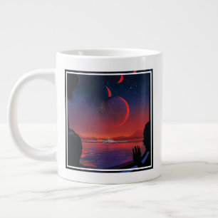 Retro Space Poster - Zuschauer beobachten Trappist Jumbo-Tasse