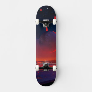 Retro Space Poster - Zuschauer beobachten Trappist Skateboard