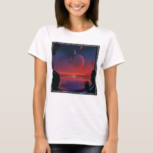 Retro Space Poster - Zuschauer beobachten Trappist T-Shirt
