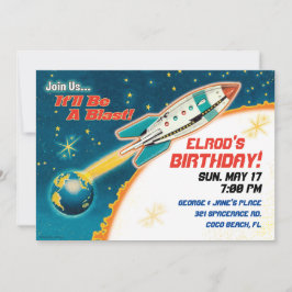 Retro Space Thema Einladungen