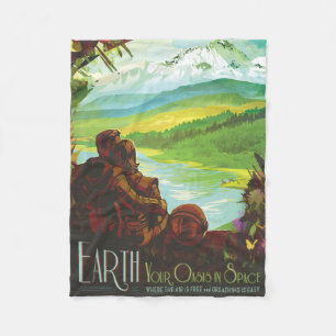 Retro Space Travel Poster-an-Earth Science Mission Fleecedecke