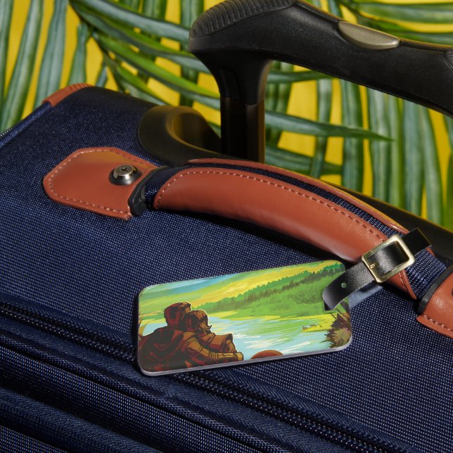 Retro Space Travel Poster-an-Earth Science Mission Gepäckanhänger (Vorderseite Insitu 3)