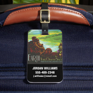 Retro Space Travel Poster-an-Earth Science Mission Gepäckanhänger