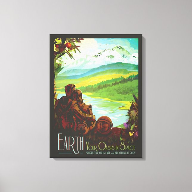 Retro Space Travel Poster-an-Earth Science Mission Leinwanddruck (Vorderseite)