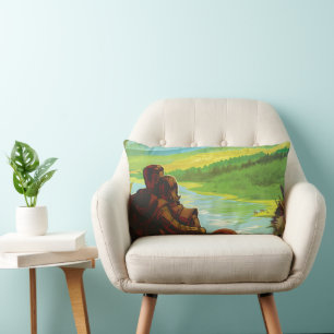 Retro Space Travel Poster-an-Earth Science Mission Lendenkissen