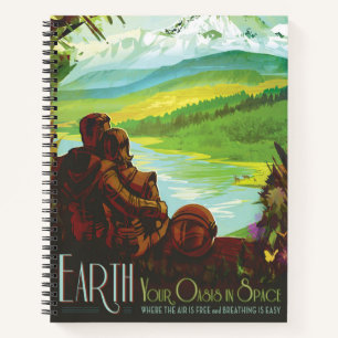 Retro Space Travel Poster-an-Earth Science Mission Notizbuch