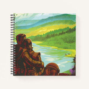 Retro Space Travel Poster-an-Earth Science Mission Notizbuch