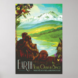Retro Space Travel Poster-an-Earth Science Mission Poster