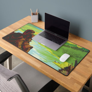 Retro Space Travel Poster-an-Earth Science Mission Schreibtischunterlage