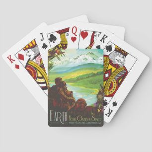 Retro Space Travel Poster-an-Earth Science Mission Spielkarten